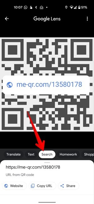 Scanner le code QR Capture d'écran Image Android Google Lens Search