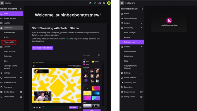 afficher votre liste d'abonnés twitch depuis le téléphone