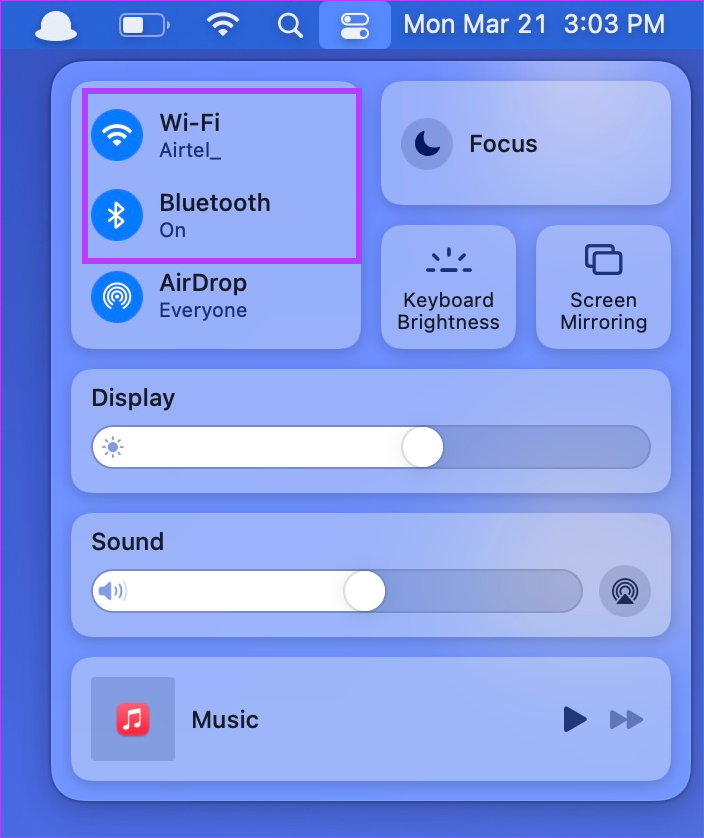 5. Activer Bluetooth et WI-FI sur Mac