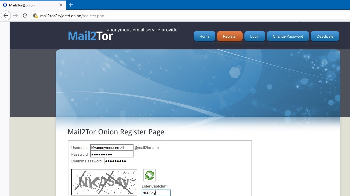 Web sombre Google Mail2tor