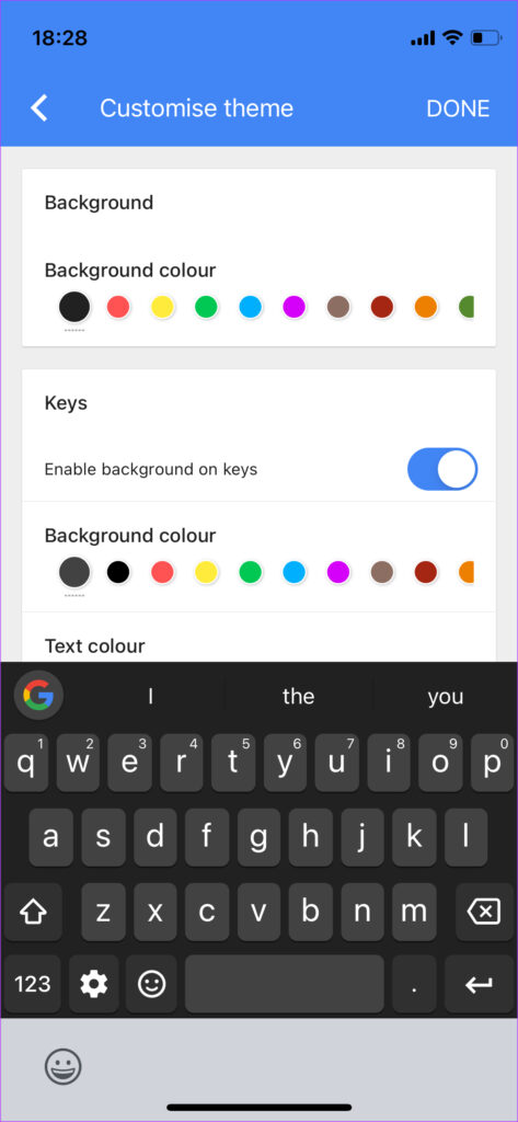 Personnalisation du clavier sur Gboard pour iPhone