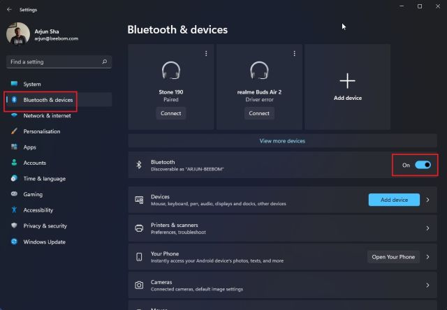 Activer Bluetooth sur Windows 11 (2022)