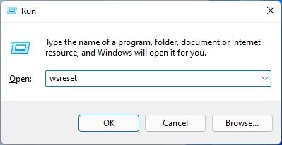 Effacer le cache du Microsoft Store dans Windows 11