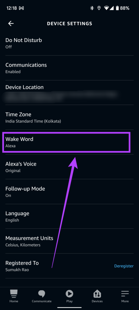 Changer le nom d'Alexa sur le haut-parleur Echo