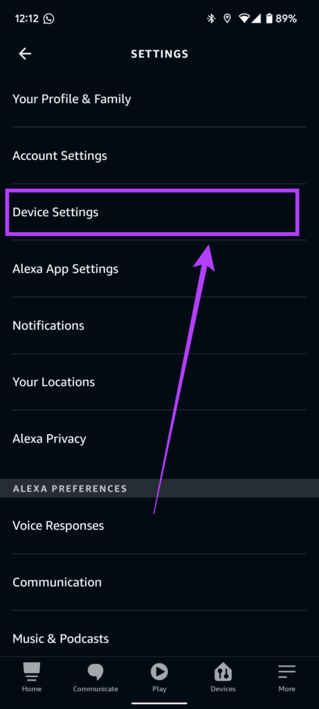 Alexa modifier les paramètres de l'appareil