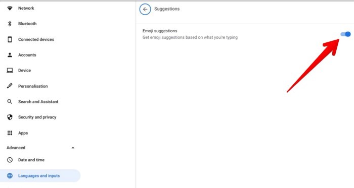 Suggestions d'émoticônes pour le clavier Chromebook