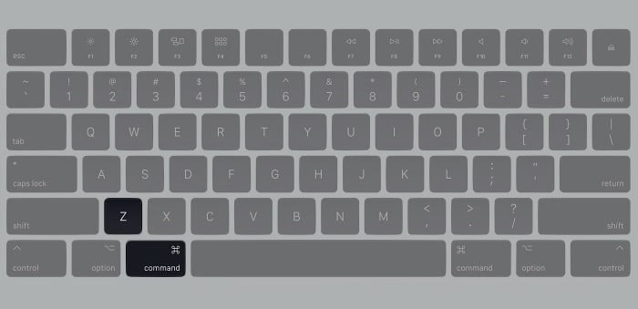 Appuyez sur Commande + Z sur votre clavier Mac