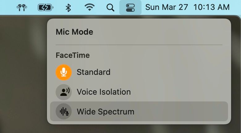 Large spectre dans FaceTime sur Mac