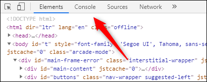 Onglet Console de Chrome DevTools