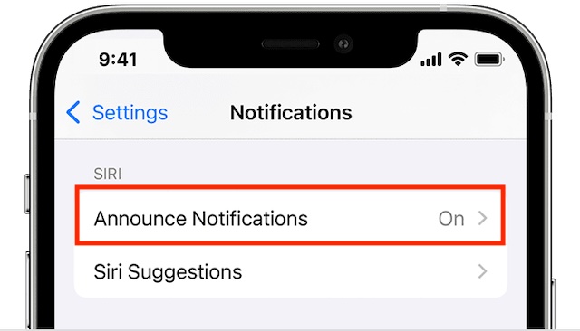 Désactiver les notifications d'annonce de Siri sur iOS