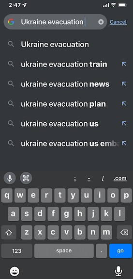 Recherche Google Aid Ukraine