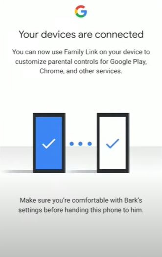 Configuration de Google Family Link terminée