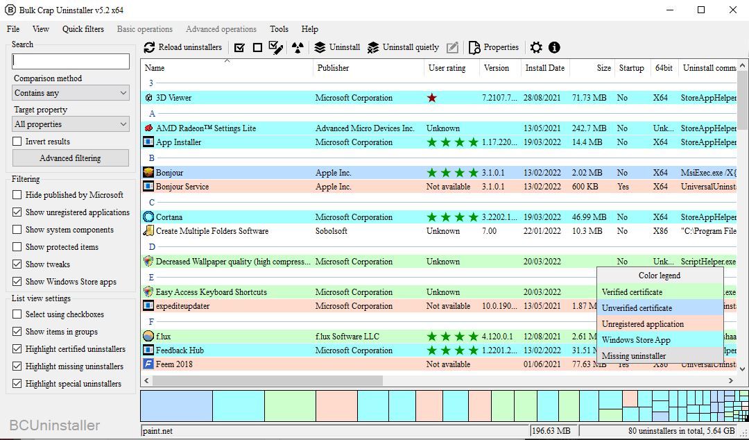 programme de désinstallation de merde en vrac