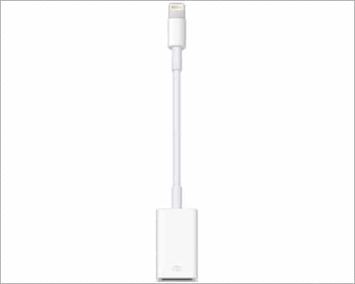 Apple Lightning to USB Camera Adapter qualité sonore sans perte sur iPhone