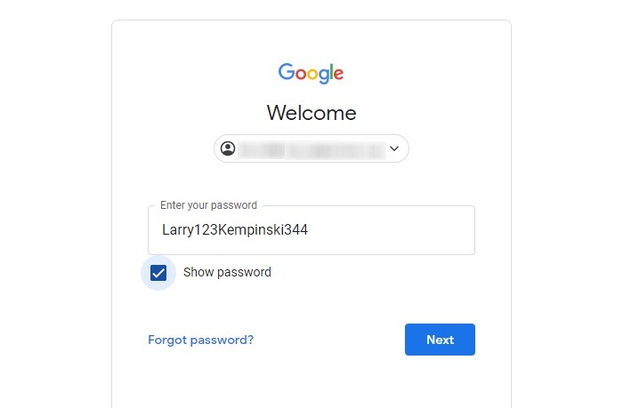 Mots de passe Navigateurs Dot Show Password Option
