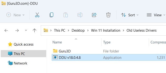 Supprimer les anciens pilotes Windows11 Ddu extraits