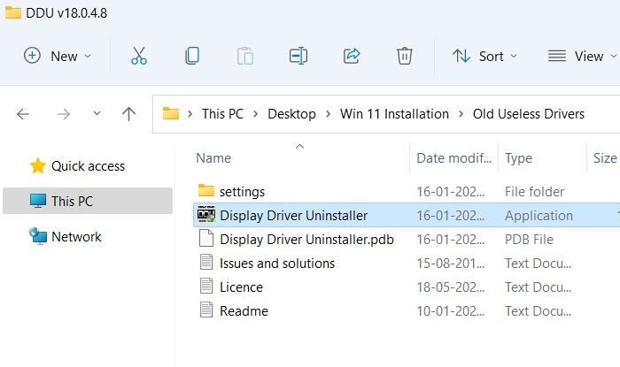 Supprimer les anciens pilotes Windows11 Ddu Installer Cliquez sur