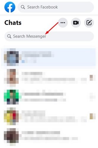 utiliser la boîte de recherche Messenger
