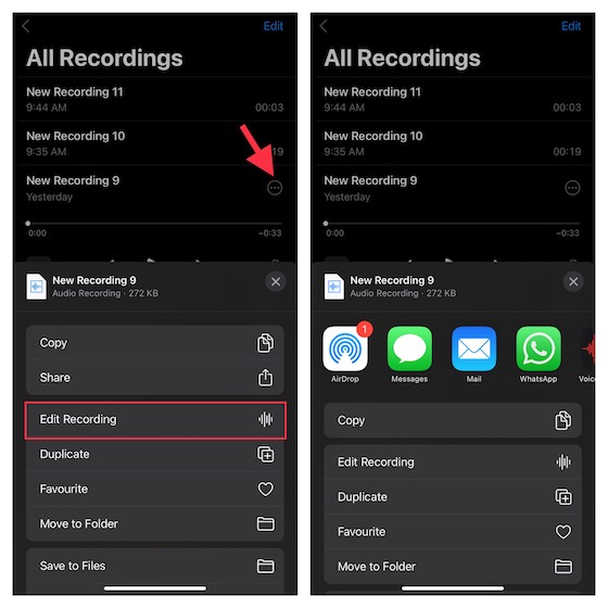 Partagez votre enregistrement audio sur iPhone et iPad