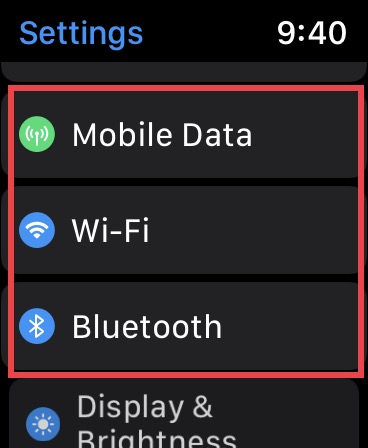 Activer/désactiver le WiFi et le Bluetooth sur Apple Watch 