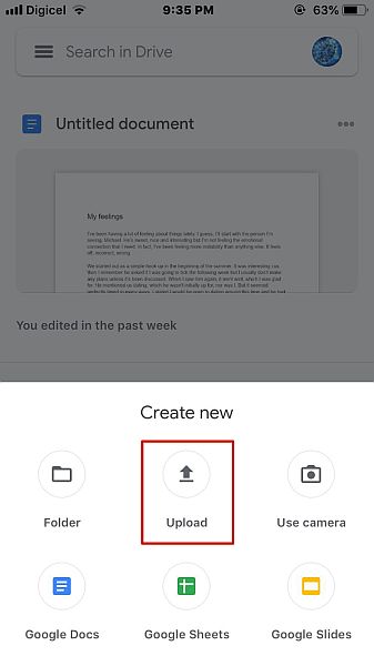 Google Drive crée un nouveau menu avec l'option de téléchargement en surbrillance