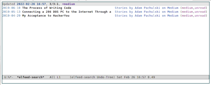 Emacs RSS 13 Flux moyen