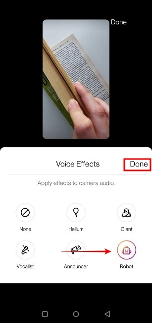 Instagram Reels Voice Ajouter des effets vocaux