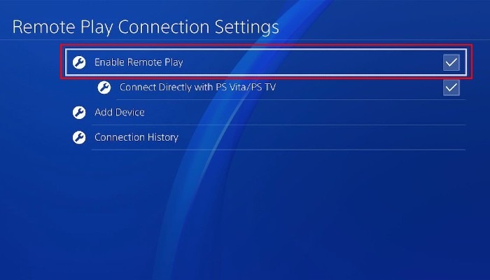 Activation de la lecture à distance PS4