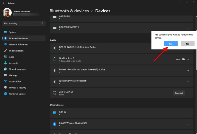 supprimer le périphérique bluetooth windows 11 - 2