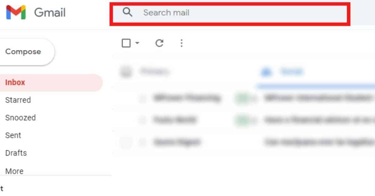 rechercher l'expéditeur dans gmail