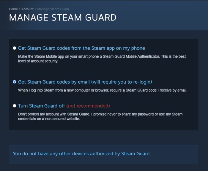 Partage familial Steam Steam Guard Select