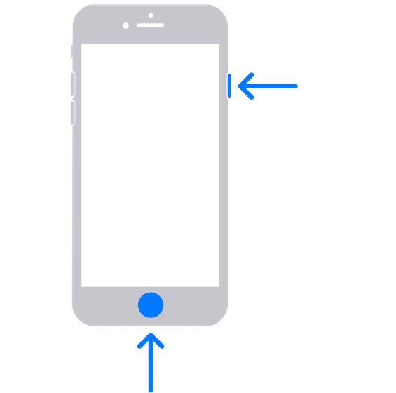 prendre une capture d'écran sur les modèles d'iPhone avec Touch ID et bouton latéral 