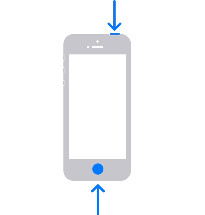 prendre une capture d'écran sur les modèles d'iPhone avec Touch ID et le bouton supérieur