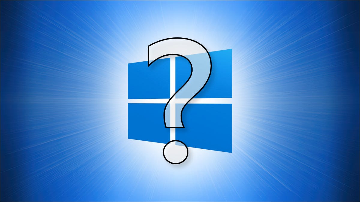 Le logo Windows 10 avec un point d'interrogation devant