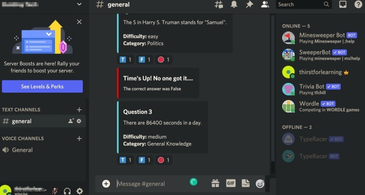 Trivia Bot Discord Server