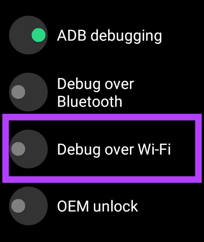 Déboguer via Wi-Fi