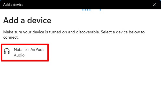 Airpods sur Windows Ajouter un appareil Airpods