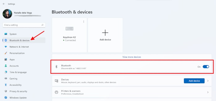 Airpods sur Windows Bluetooth et appareils