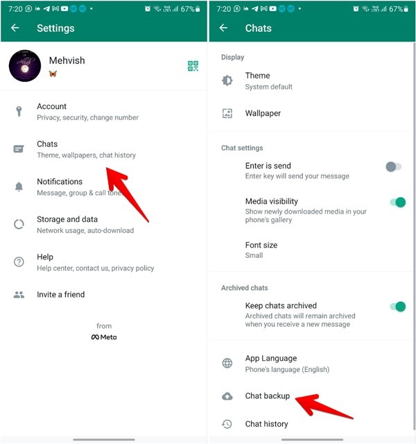 Chat Android de sauvegarde Whatsapp