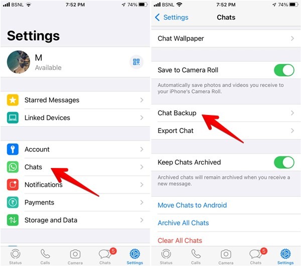 WhatsApp Sauvegarde Iphone Chat