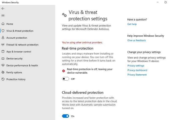 Comment désactiver définitivement Windows Defender dans Windows Ouvrez les paramètres de virus de sécurité Windows désactivés