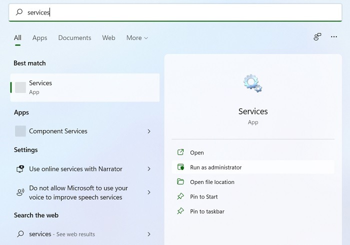 Application de services Windows11 de correction de mémoire élevée