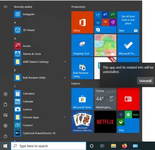 Supprimer Bloatware Windows Cliquez sur Désinstaller