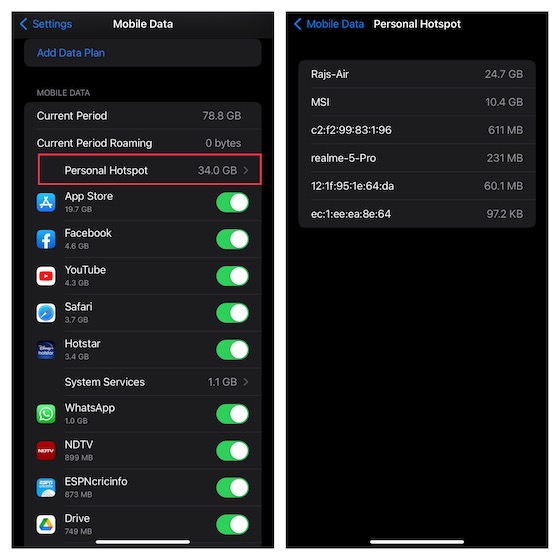 Comment vérifier l'utilisation des données sur iPhone