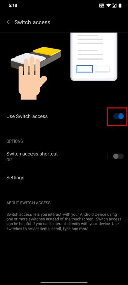 Utiliser Switch Access sous les paramètres d'accessibilité