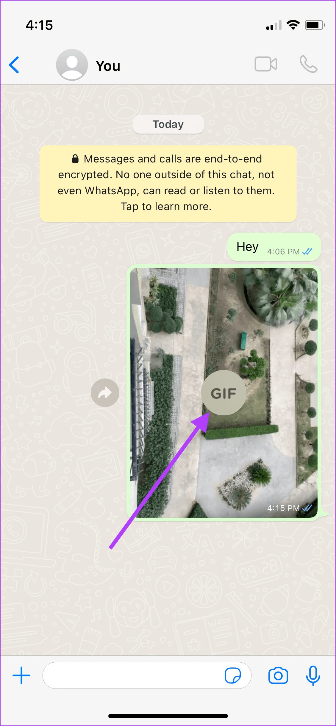 Envoyer des photos en direct sous forme de GIF depuis Inside WhatsApp 8