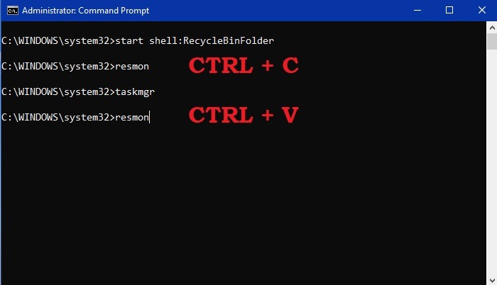 Cmd Copier Coller Windows10 Ctrl C Ctrl V Ensemble