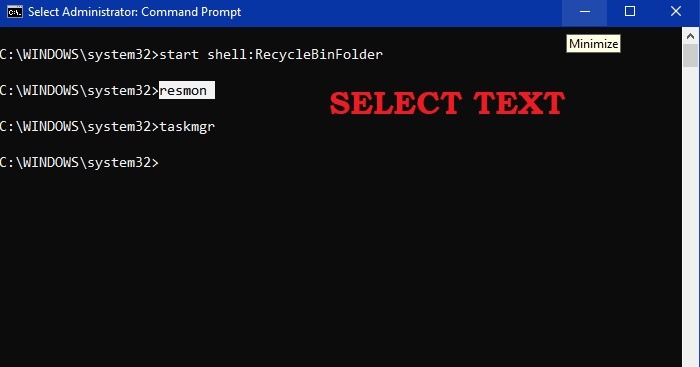 Cmd Copier Coller Windows10 Sélectionner le texte