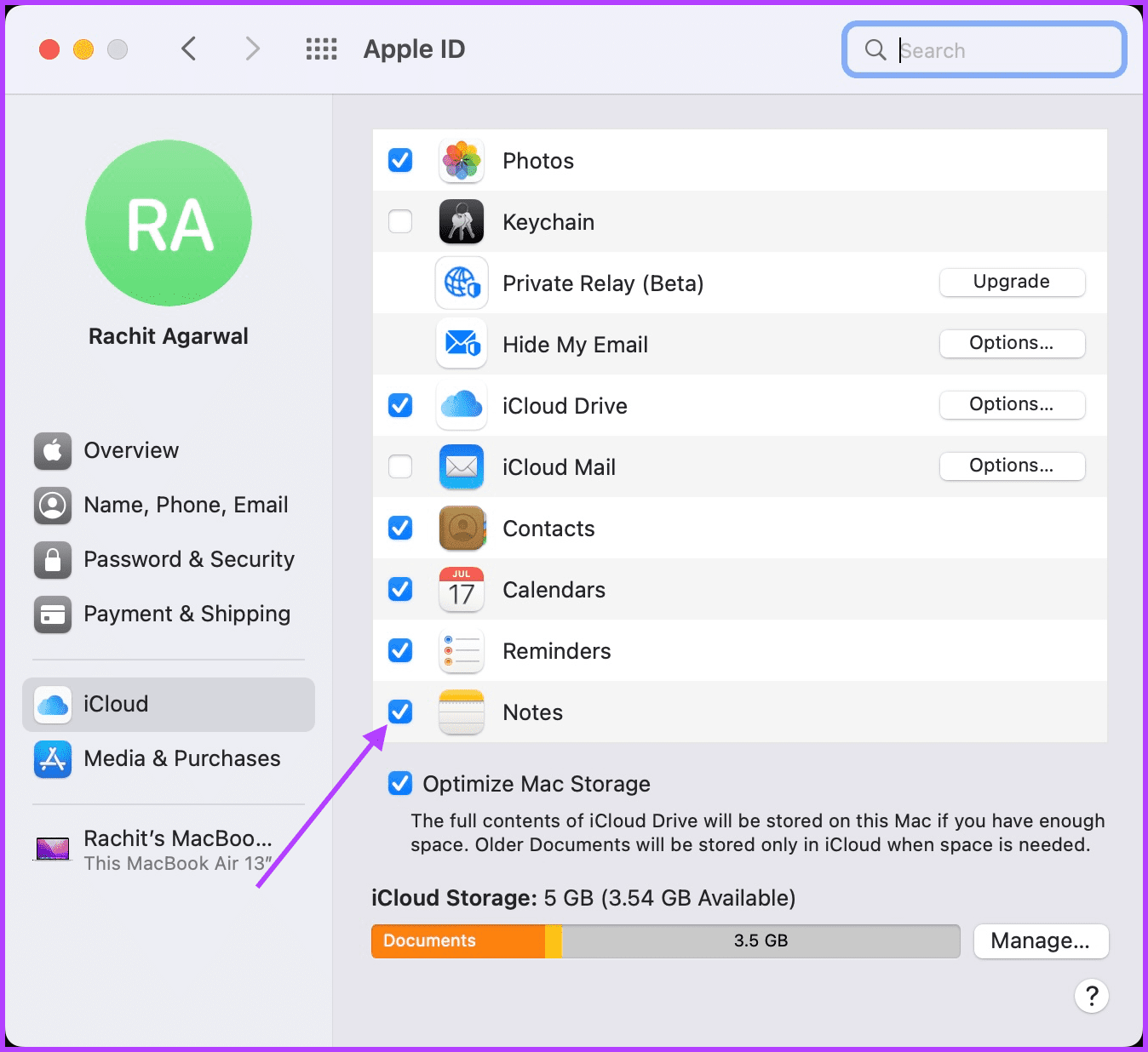 Désactiver iCloud Sync 3