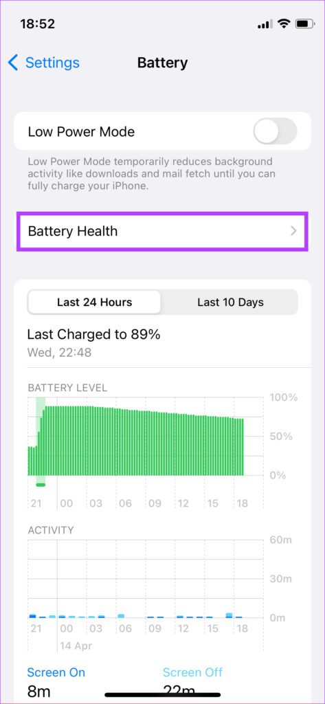 Santé de la batterie